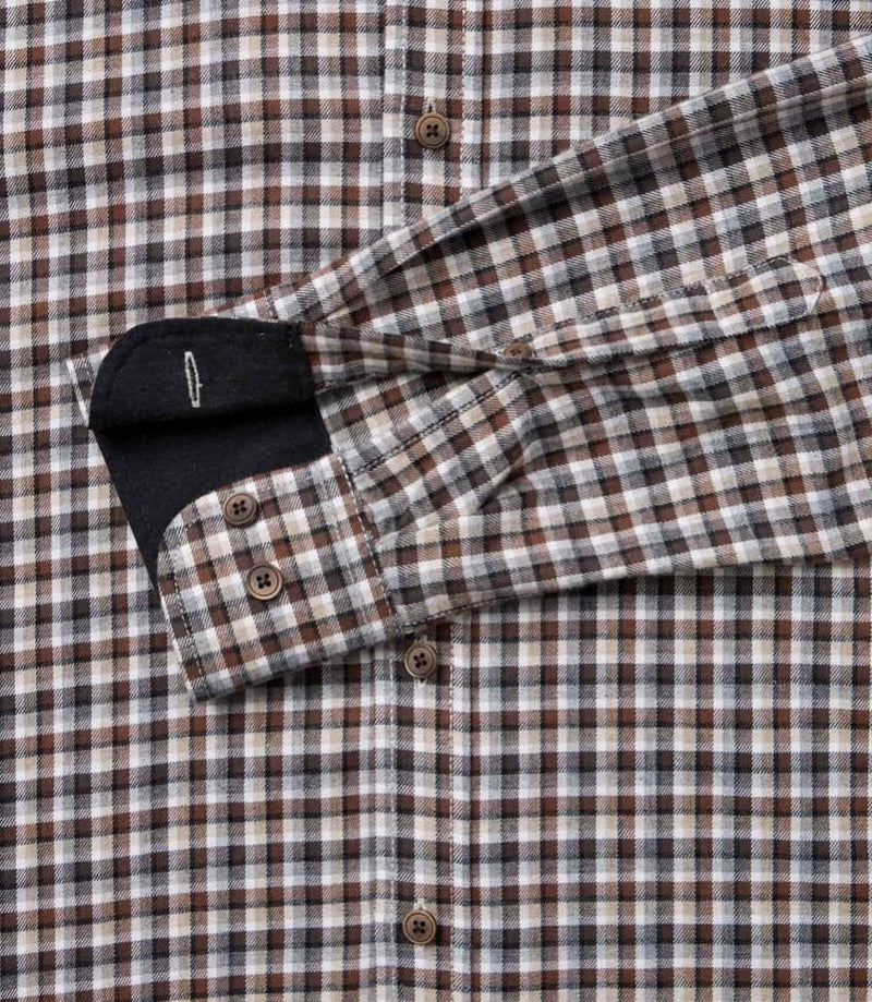 Case Moda - Brushed Cotton Casual Fit Shirt, Brown Check