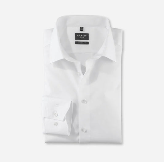 Olymp - Luxor Modern Fit Pocketless Business Shirt, White