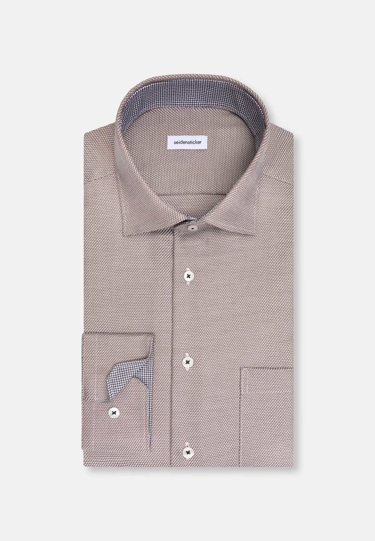 Seidensticker - Regular Fit Business Shirt, Brown Structure