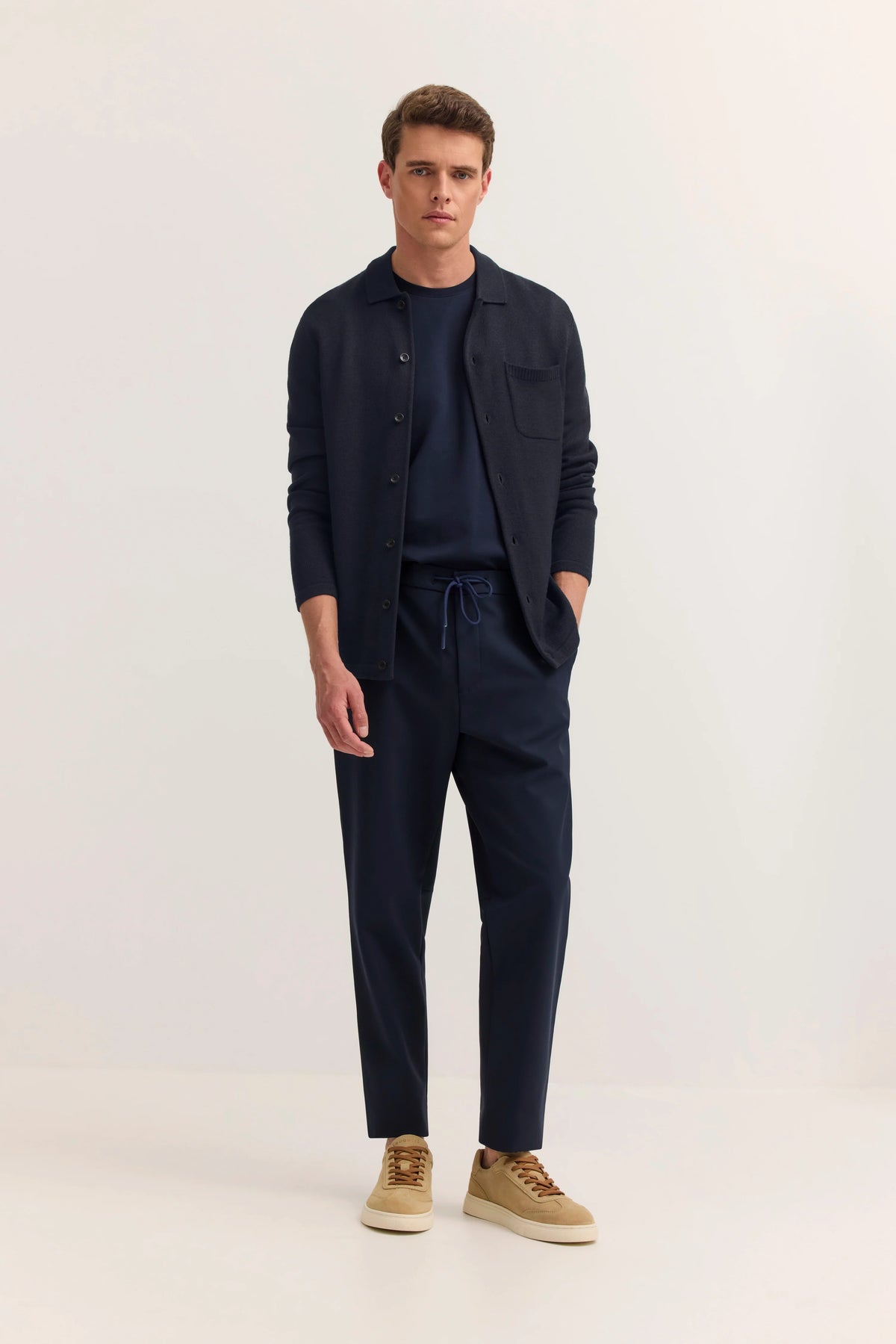 Bugatti - Wool Blend Button-Up Cardigan, Navy