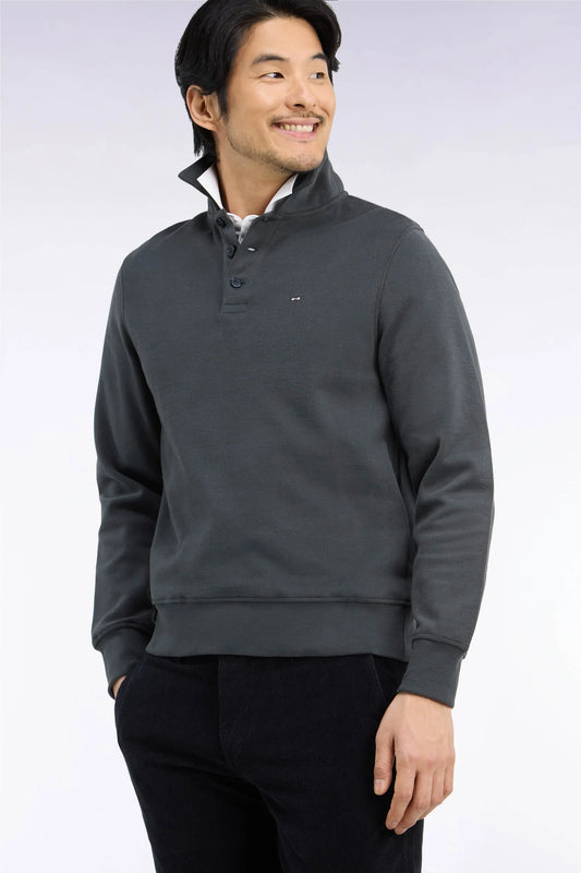 Eden Park - Cotton Polo Sweatshirt, Khaki