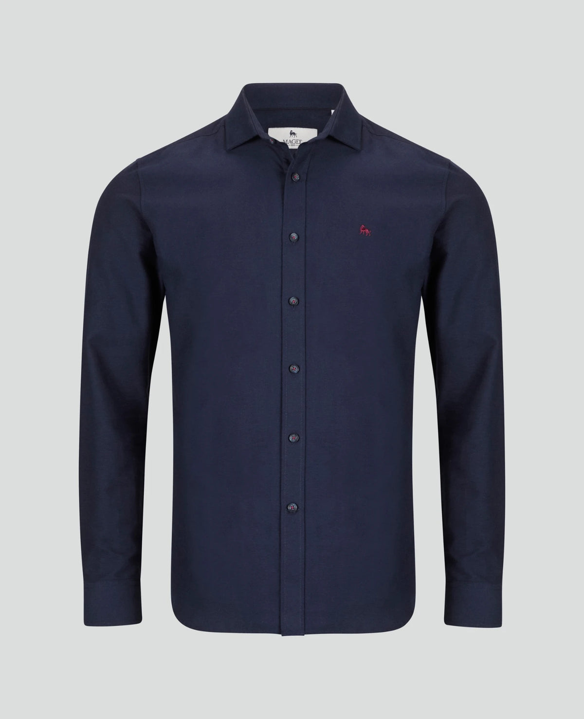 Magee - Tailored Fit Kippure Brushed Cotton Shirt, Navy