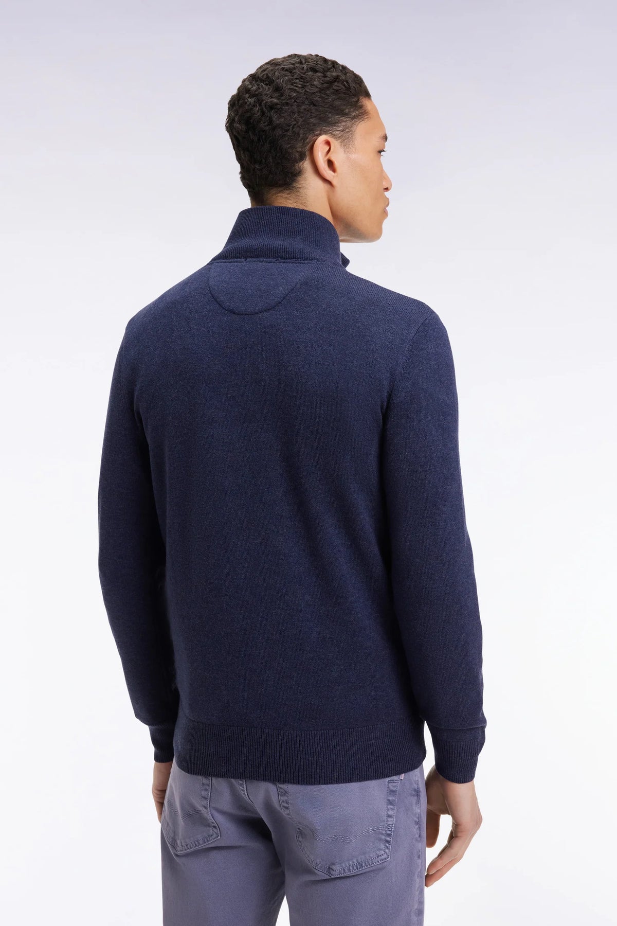 Eden Park - Wool Blend Trucker Neck Quarter-Zip, Blue