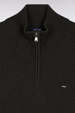 Load image into Gallery viewer, Eden Park - Wool Blend Trucker Neck Quarter-Zip, Green
