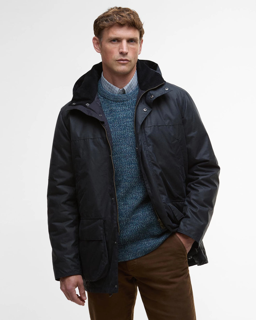 Barbour - Bleaberry Hooded Wax Jacket, Navy