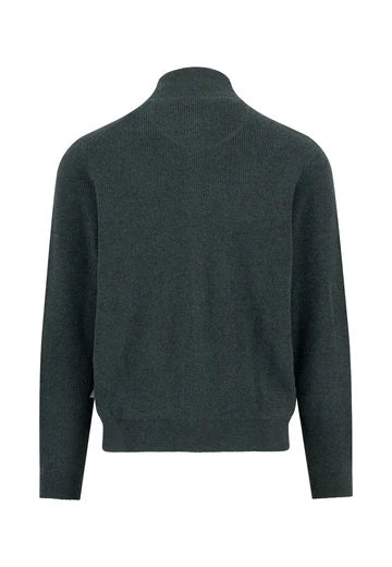 Fynch-Hatton - Marino Cashmere Zip-Up Cardigan, Dark Ivy
