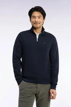 Load image into Gallery viewer, Eden Park - Cotton Fleece Trucker Neck Quarter-Zip Sweatshirt, Navy
