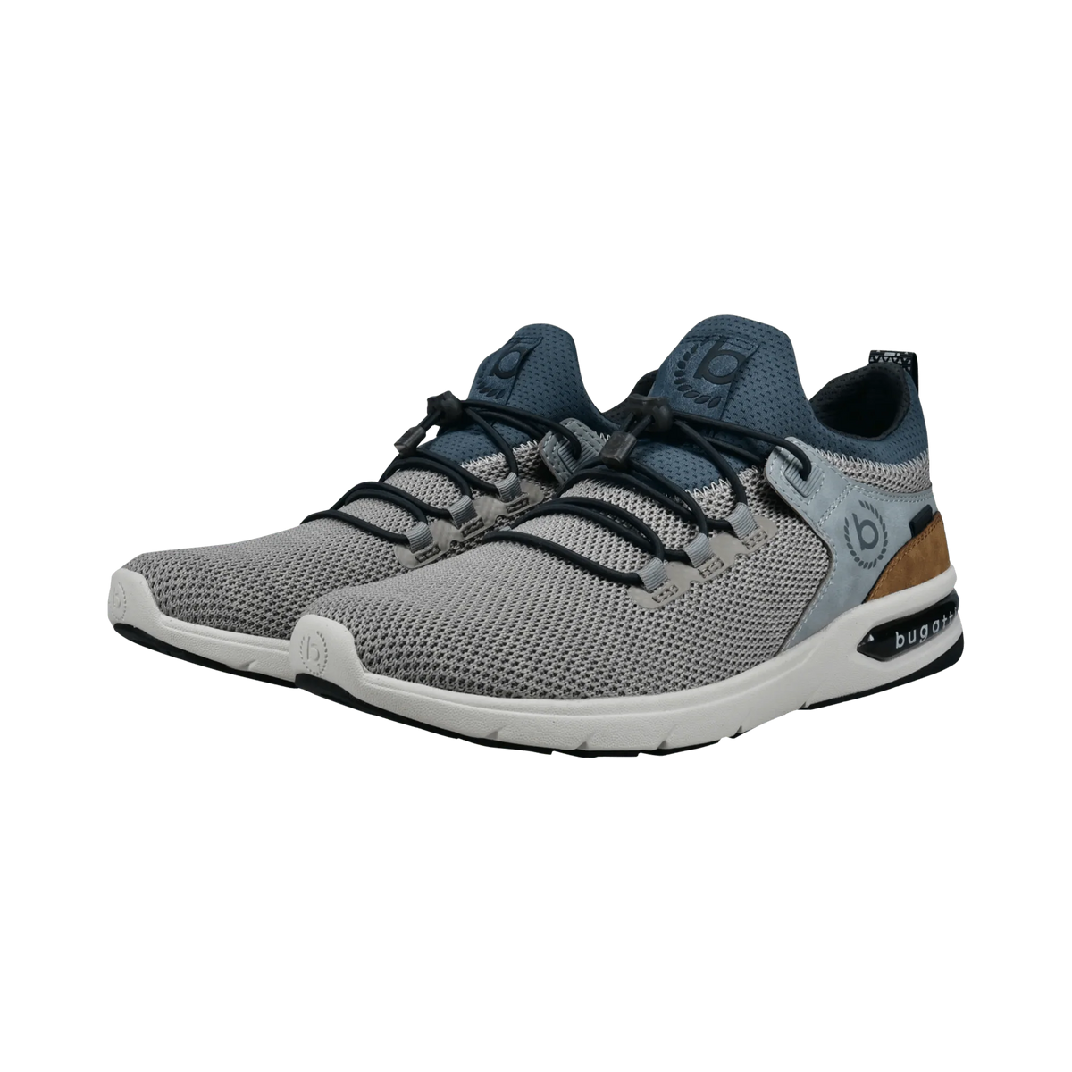 Bugatti - Mesh Casual Trainer, Beige/Dark Grey, Bert