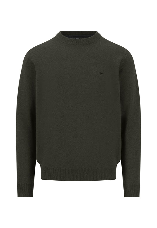 Fynch Hatton - Lambswool Knit Crew Neck, Cypress
