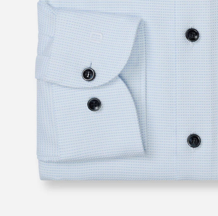 OLYMP - Level Five Body Fit Royal Kent Business Shirt, White Textured