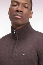 Load image into Gallery viewer, Eden Park - Wool Blend Trucker Neck Quarter-Zip, Brown

