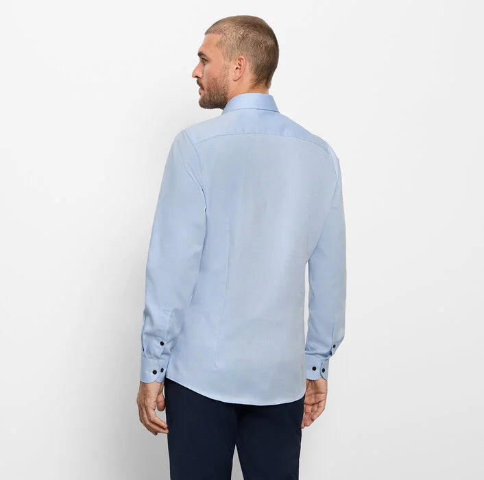 OLYMP - Level Five Body Fit Royal Kent Business Shirt, Bleu Textured