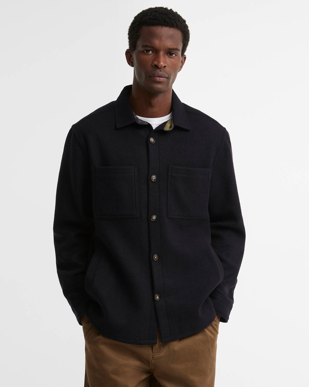 Barbour - Marltown Tailored Fit Wool-Blend Overshirt, Navy Marl