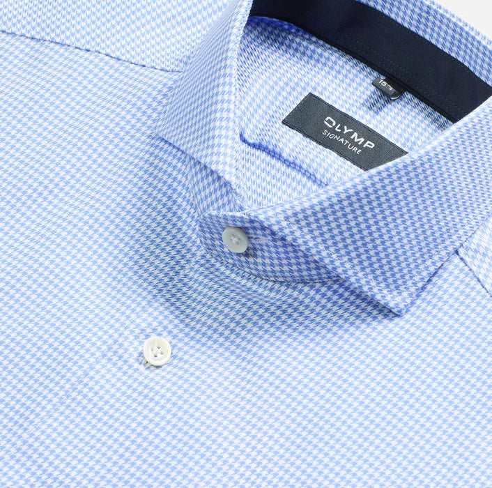 OLYMP - Signature Line Tailored Fit Business Shirt, Blue Structure