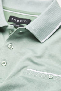 Bugatti - Polo shirt with contrasting stripes, Mint