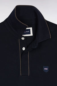 Eden Park - Long-sleeve Cotton Polo Shirt, Navy