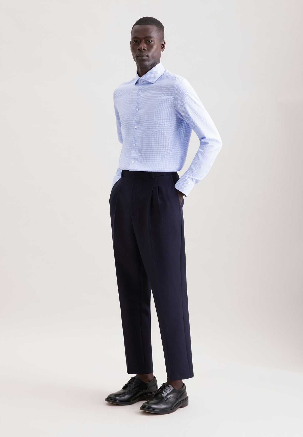 Seidensticker - Slim Fit Shirt, Mid-Blue Structure