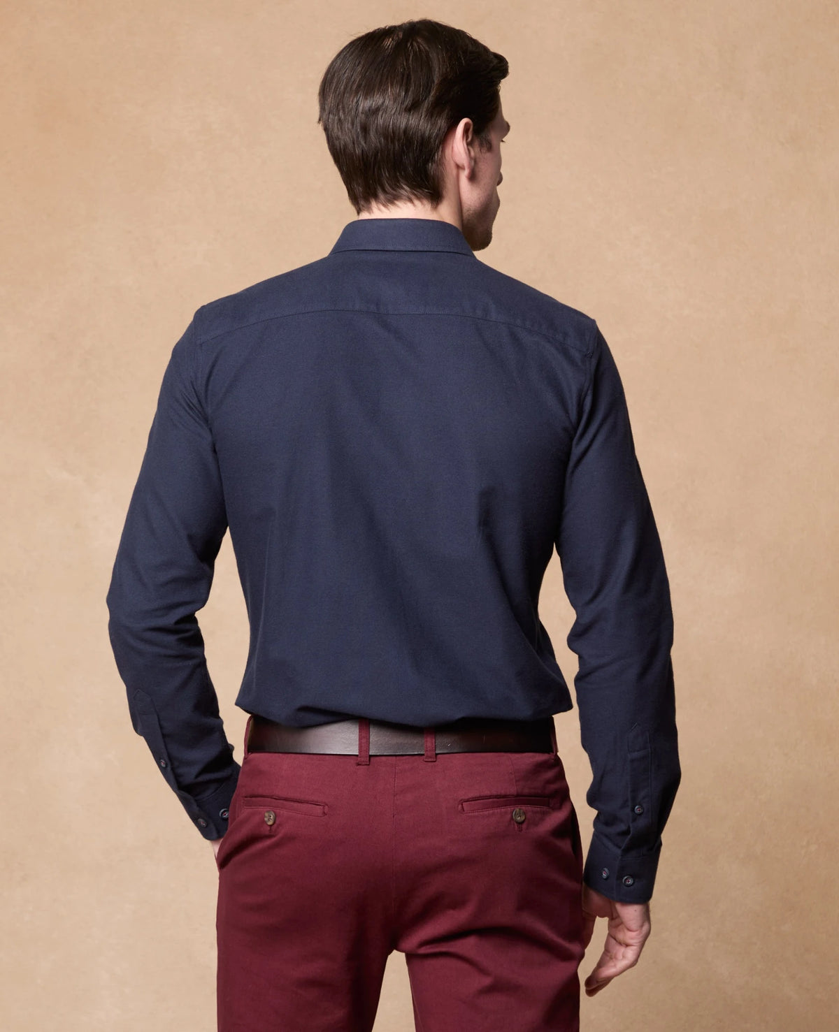 Magee - Tailored Fit Kippure Brushed Cotton Shirt, Navy