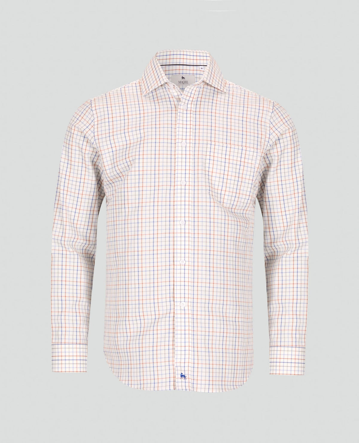 Magee - Caher Flannel Shirt, Orange Tattersalls