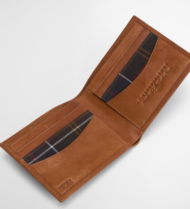 Barbour - Beauly Leather Billfold Wallet Caramel