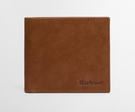 Barbour - Beauly Leather Billfold Wallet Caramel