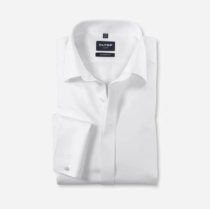 Olymp - Twill Modern Fit Dress Shirt, White