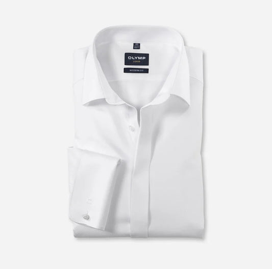 Olymp - Twill Modern Fit Dress Shirt, White
