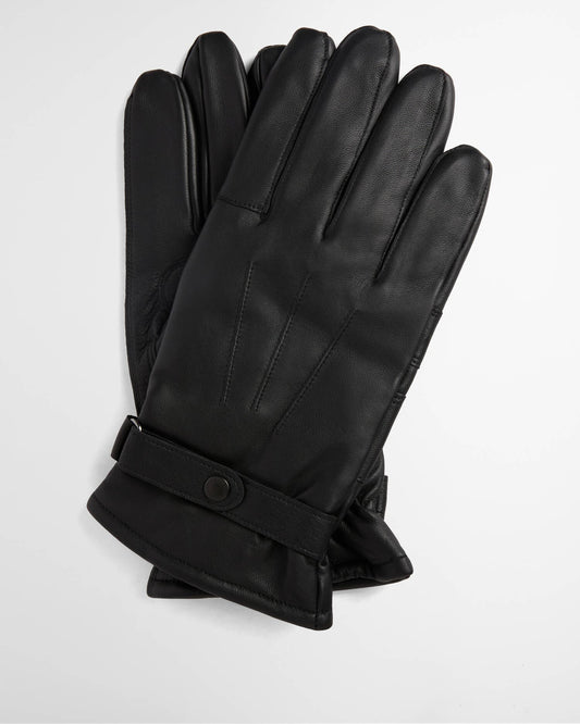 Barbour - Burnished Leather Thinsulate Gloves, Black