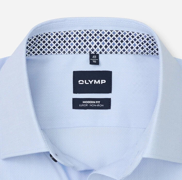 OLYMP - Luxor Modern Fit New Kent Business Shirt, Bleu