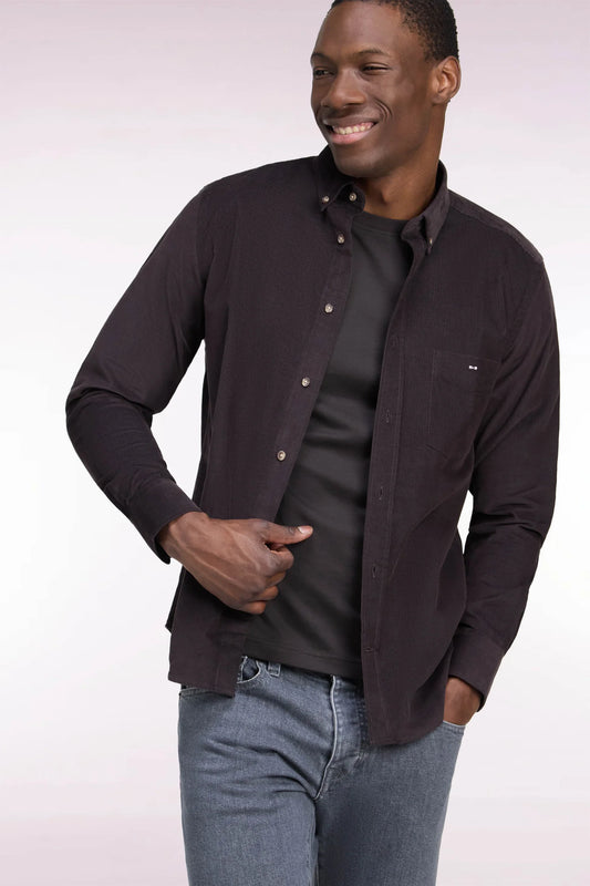 Eden Park - Straight-Cut Cotton Corduroy Shirt, Brown