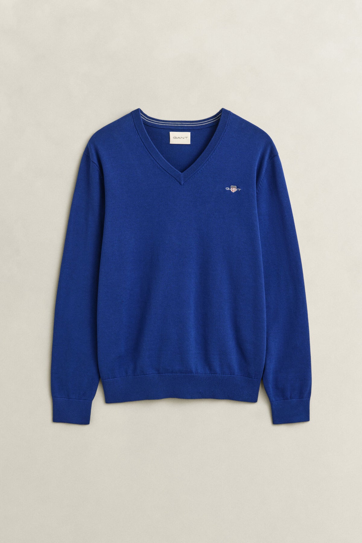 GANT - Classic Cotton V-Neck, Crisp Blue