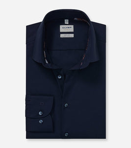 OLYMP - Level Five Body Fit Business Shirt, New York Kent, Cobalt