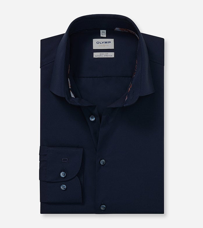 OLYMP - Level Five Body Fit Business Shirt, New York Kent, Cobalt