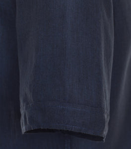 Casa Moda - Short Sleeve Linen Shirt, Dark Blue