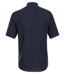 Casa Moda - Short Sleeve Linen Shirt, Dark Blue