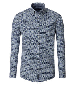 Casa Moda - B.D Casual Fit Shirt, Long Sleeve, Blue (M Only)