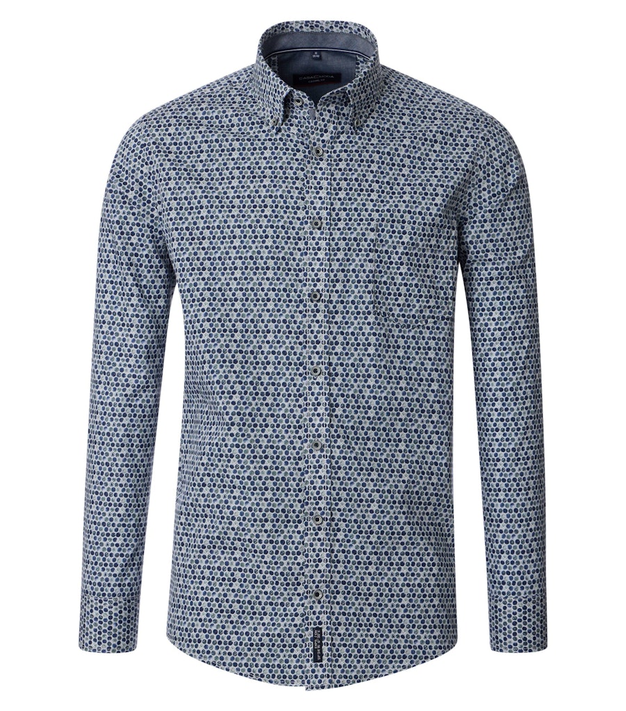 Casa Moda - B.D Casual Fit Shirt, Long Sleeve, Blue (M Only)