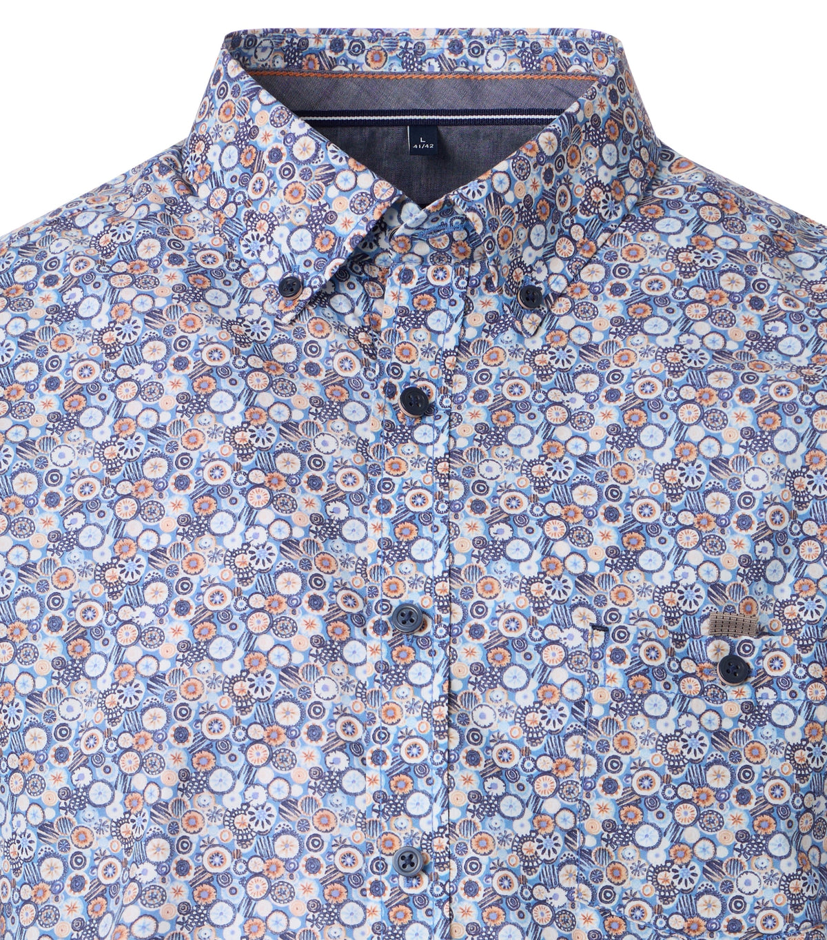 Casa Moda - Short Sleeve Shirt, Blue Circles