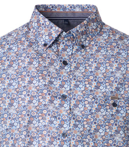 Casa Moda - Short Sleeve Shirt, Blue Circles