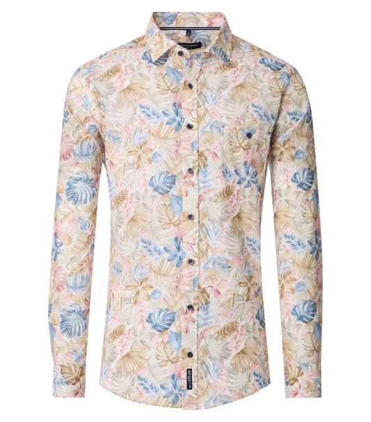 Casa Moda - Casual Fit Shirt, Summer Leaves