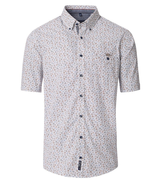 Casa Moda - Short Sleeve Shirt, Flower Print
