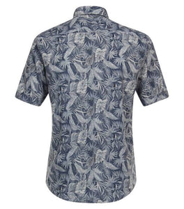 Casa Moda - Short Sleeve Linen Shirt, Tropical Print
