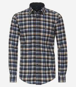 Casa Moda - Check Shirt, Navy, Beige