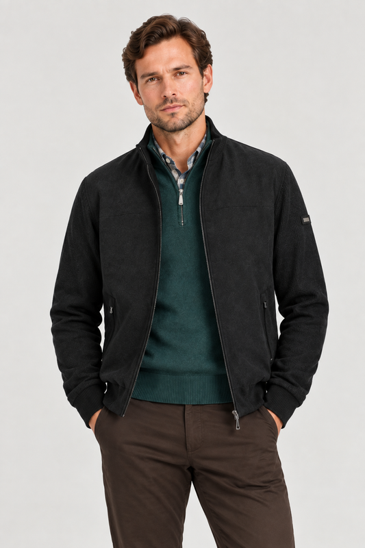 Bugatti  - Bugatti Full Zip Hybrid Jacket, Dark Navy