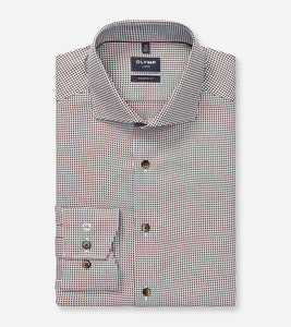 OLYMP - Luxor Modern Fit Business Shirt, Royal Kent, Brown