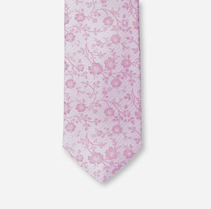 Olymp- Floral Silk Tie, Mauve
