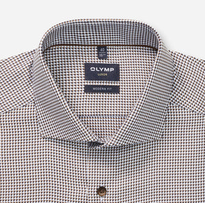 OLYMP - Luxor Modern Fit Business Shirt, Royal Kent, Brown