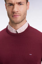 Load image into Gallery viewer, Eden Park - Heavy Cotton Round Neck Sweater, Burgundy
