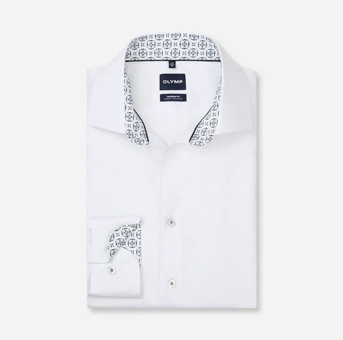 OLYMP - Luxor Modern Fit Global Kent Business Shirt, White