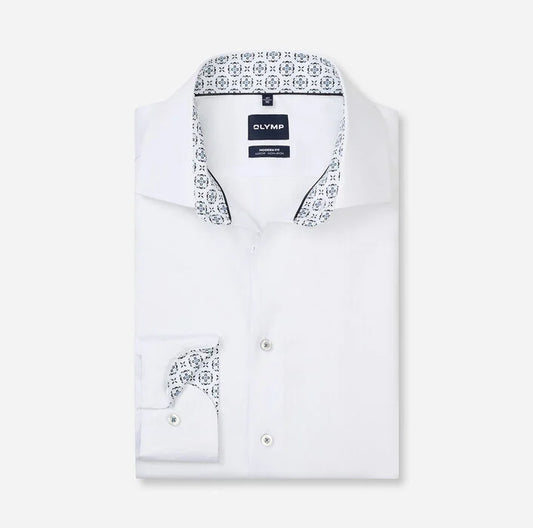OLYMP - Luxor Modern Fit Global Kent Business Shirt, White